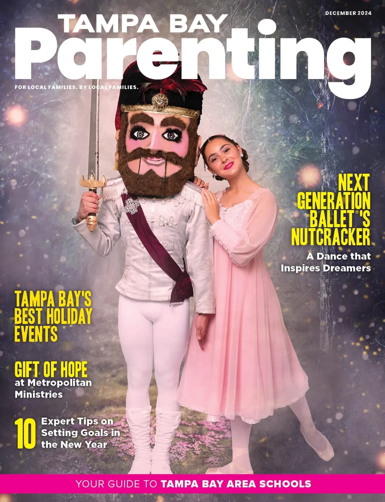 Tampa Bay Parenting, December 2024 — a dancer with the Nutcracker from Next Generation Ballet